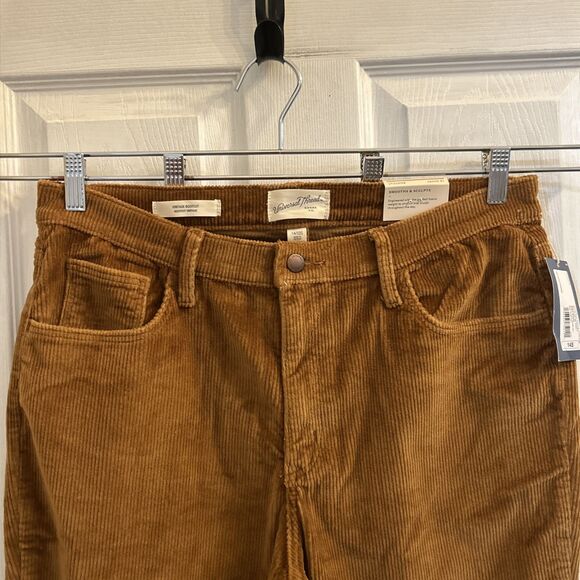 NWT Universal Thread Women 14 Short Corduroy Pants Brown High Rise Bootcut - Picture 5 of 16
